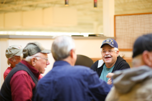 veterans gathered at a table